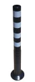 Słupek drogowy uchylny elastyczny odblaskowy blokujący 100 cm czarno-srebrny SD-100-1SC - Zdjęcie 2