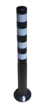 Słupek drogowy uchylny elastyczny odblaskowy blokujący 100 cm czarno-srebrny SD-100-1SC