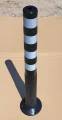 Słupek drogowy uchylny elastyczny odblaskowy blokujący 100 cm czarno-srebrny SD-100-1SC - Zdjęcie 5